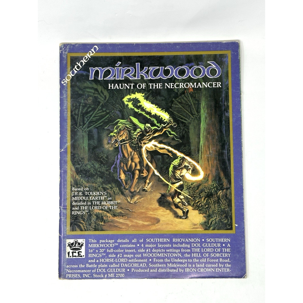 MERP Southern Mirkwood Haunt of the Necromancer Middle Earth + Map 1983 ICE 2700